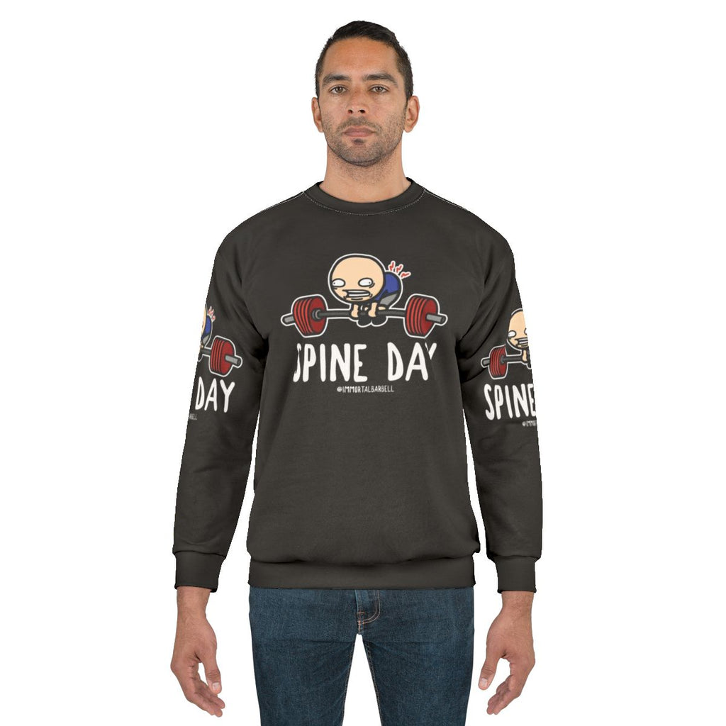 Spine Day Sweatshirt with Fitness and Bodybuilding Graphic