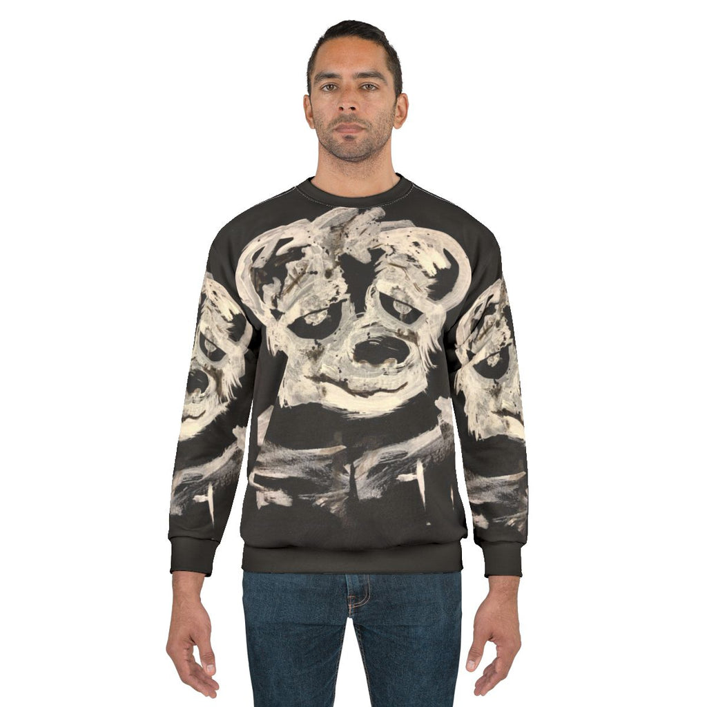 Skunk Sweatshirt with Black and White Furry Design