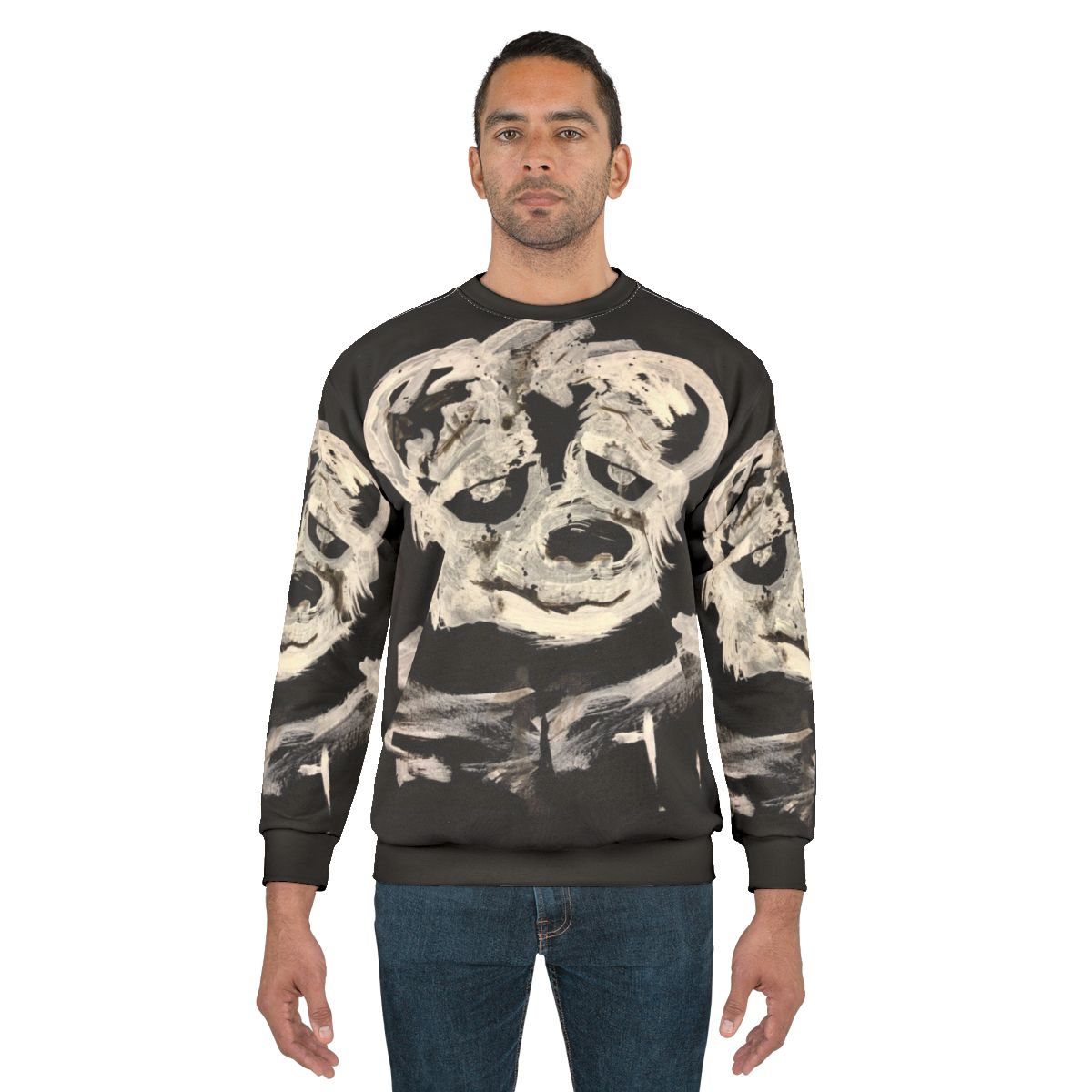 Skunk Sweatshirt with Black and White Furry Design