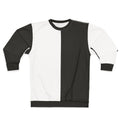 Split black and white sweatshirt with Unus Annus inspired design