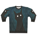 Spooky black cat sweatshirt with illustration