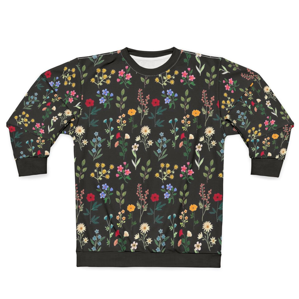 Spring botanical floral pattern sweatshirt