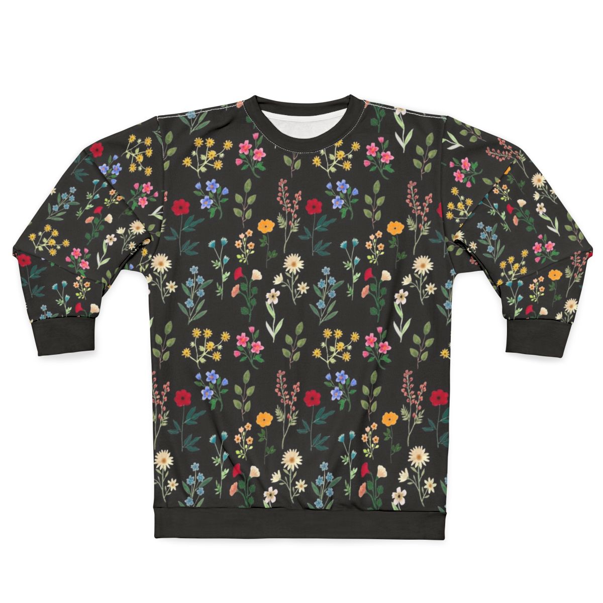 Spring botanical floral pattern sweatshirt