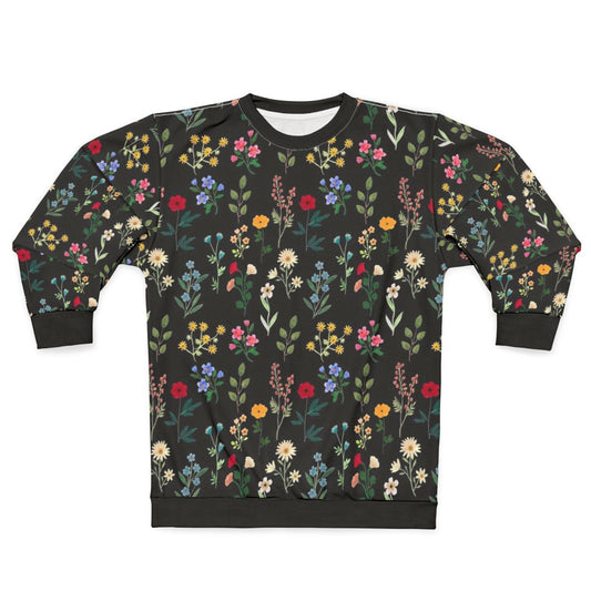 Spring botanical floral pattern sweatshirt
