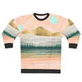Spring Forest Lake Sweatshirt with Watercolor Effect Landscape Art