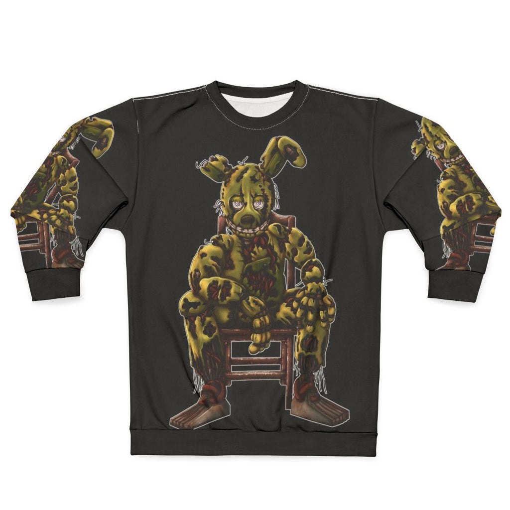Springtrap character from Five Nights at Freddy's FNAF 3 printed on white sweatshirt