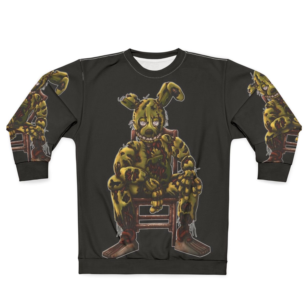 Springtrap character from Five Nights at Freddy's FNAF 3 printed on white sweatshirt