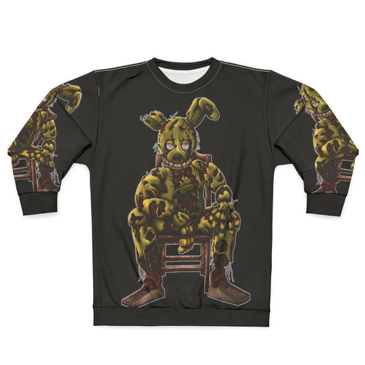 Springtrap character from Five Nights at Freddy's FNAF 3 printed on white sweatshirt