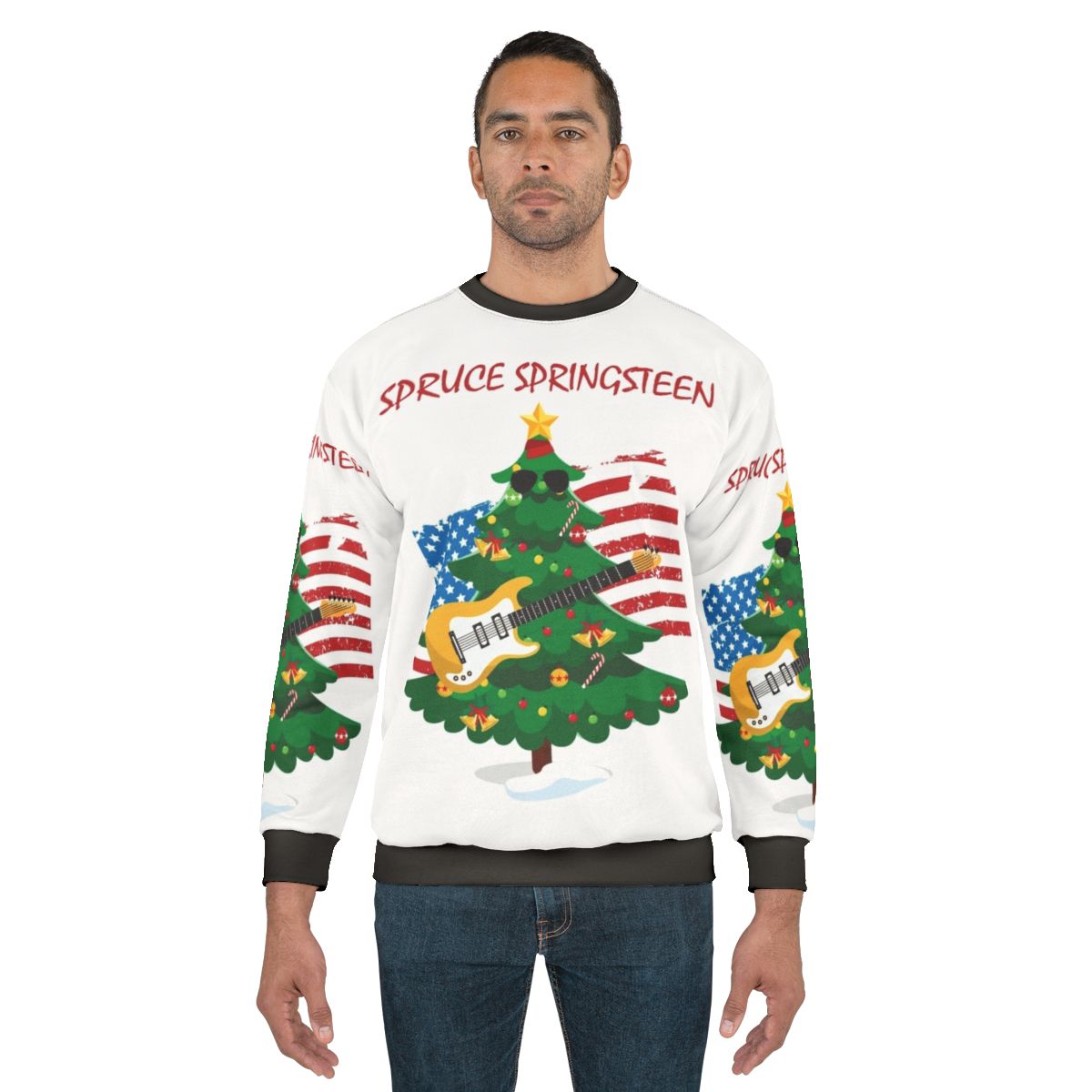 Spruce Springsteen Born to Run Christmas Sweatshirt