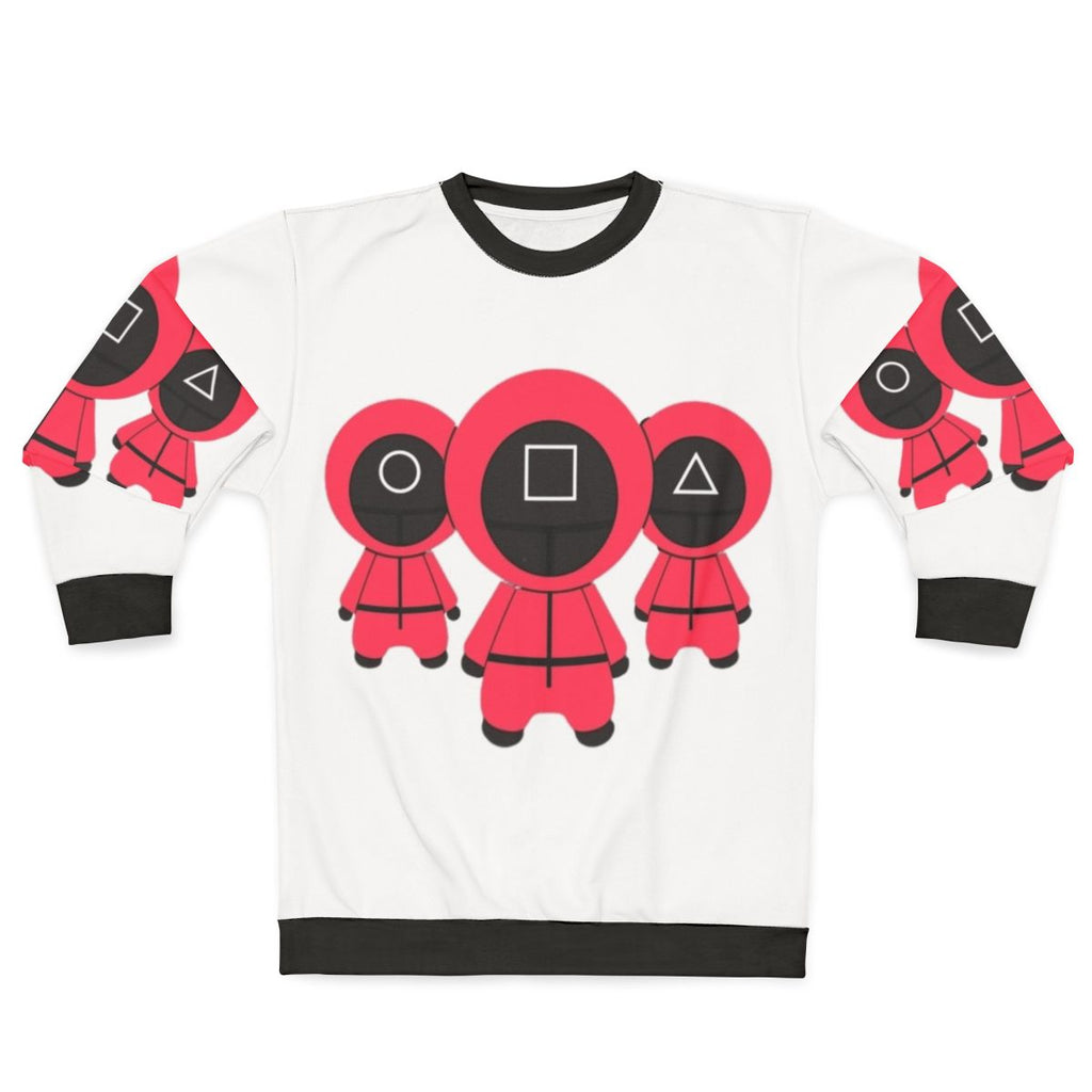 Squid Game Guard Sweatshirt featuring the iconic red guard uniform from the hit Netflix series