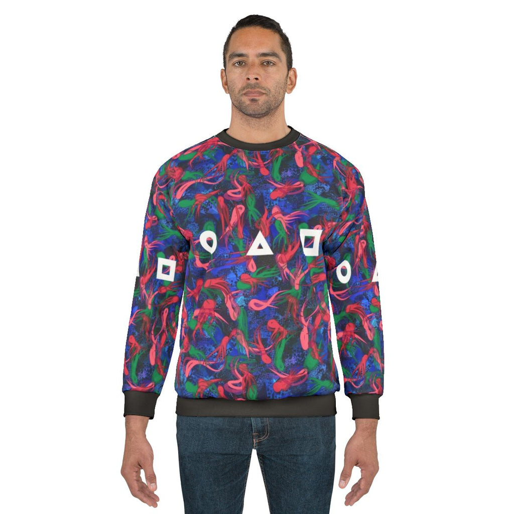 Squid Game Survival Pattern Sweatshirt featuring iconic game design