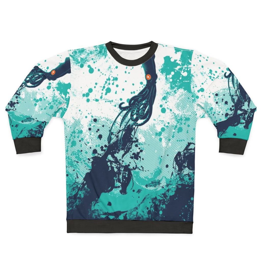 Squid Splash Ocean Sweatshirt with Vibrant Undersea Design