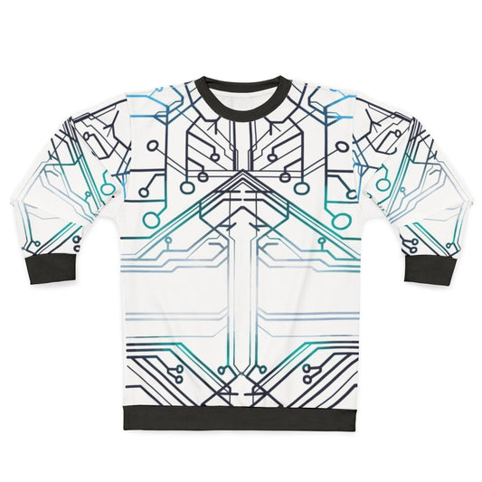 Squip S Hoodie Pattern Sweatshirt with electric circuit design