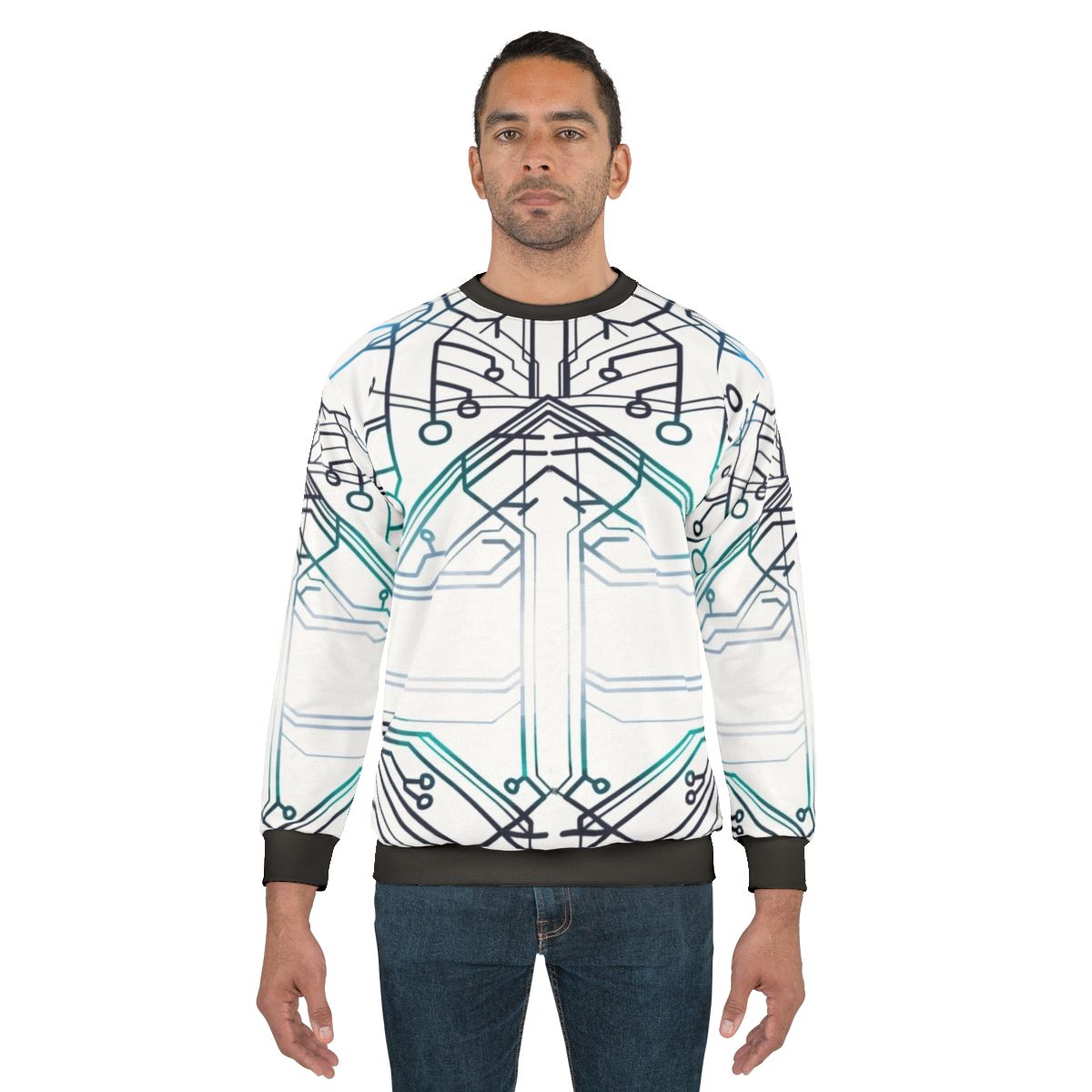 Squip S Hoodie Pattern Sweatshirt with electric circuit design