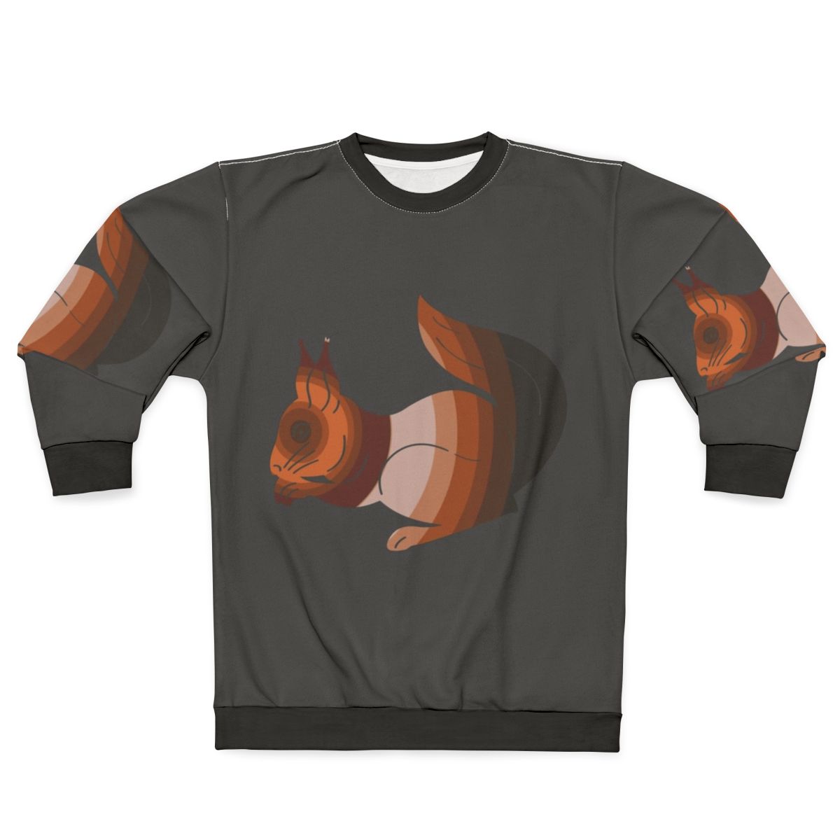 Legendary squirrel animal graphic on a colorful sweatshirt
