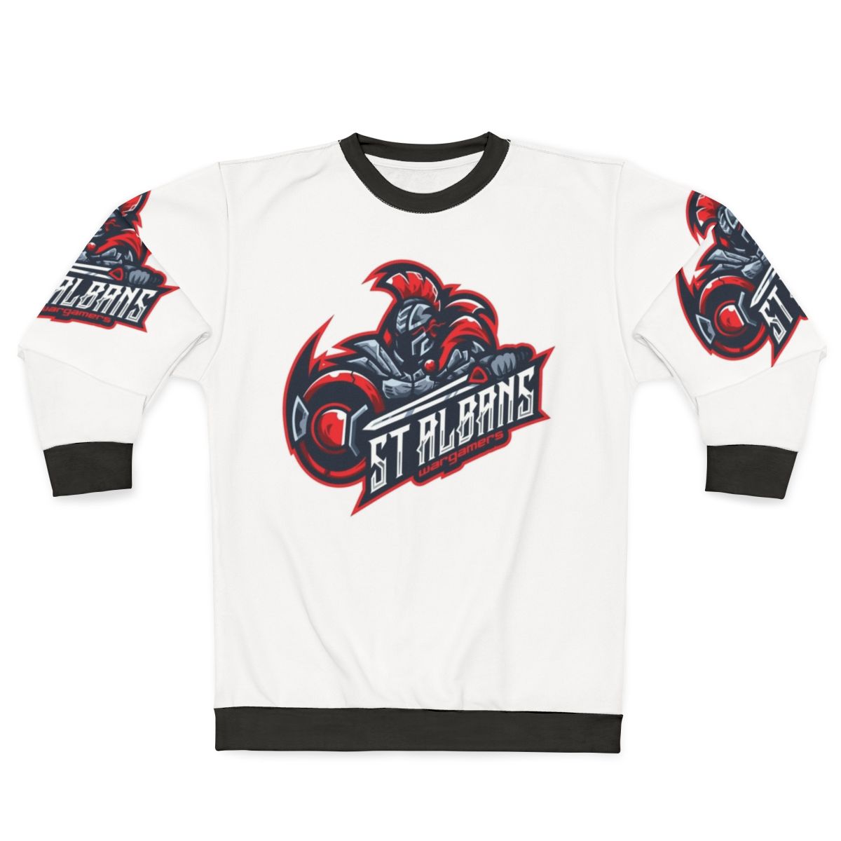 Gaming sweatshirt with St Albans Wargamers OG logo