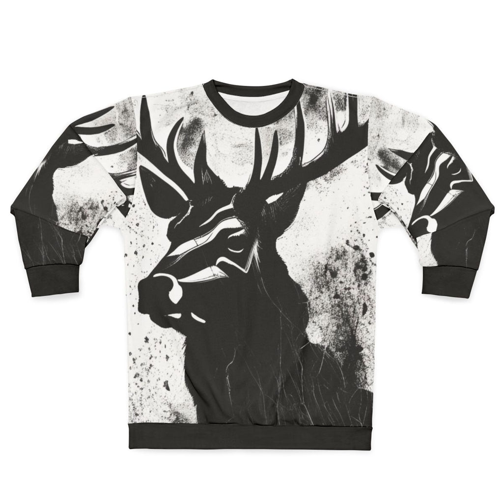 Stag Sweatshirt with Mythical Deer Graphic
