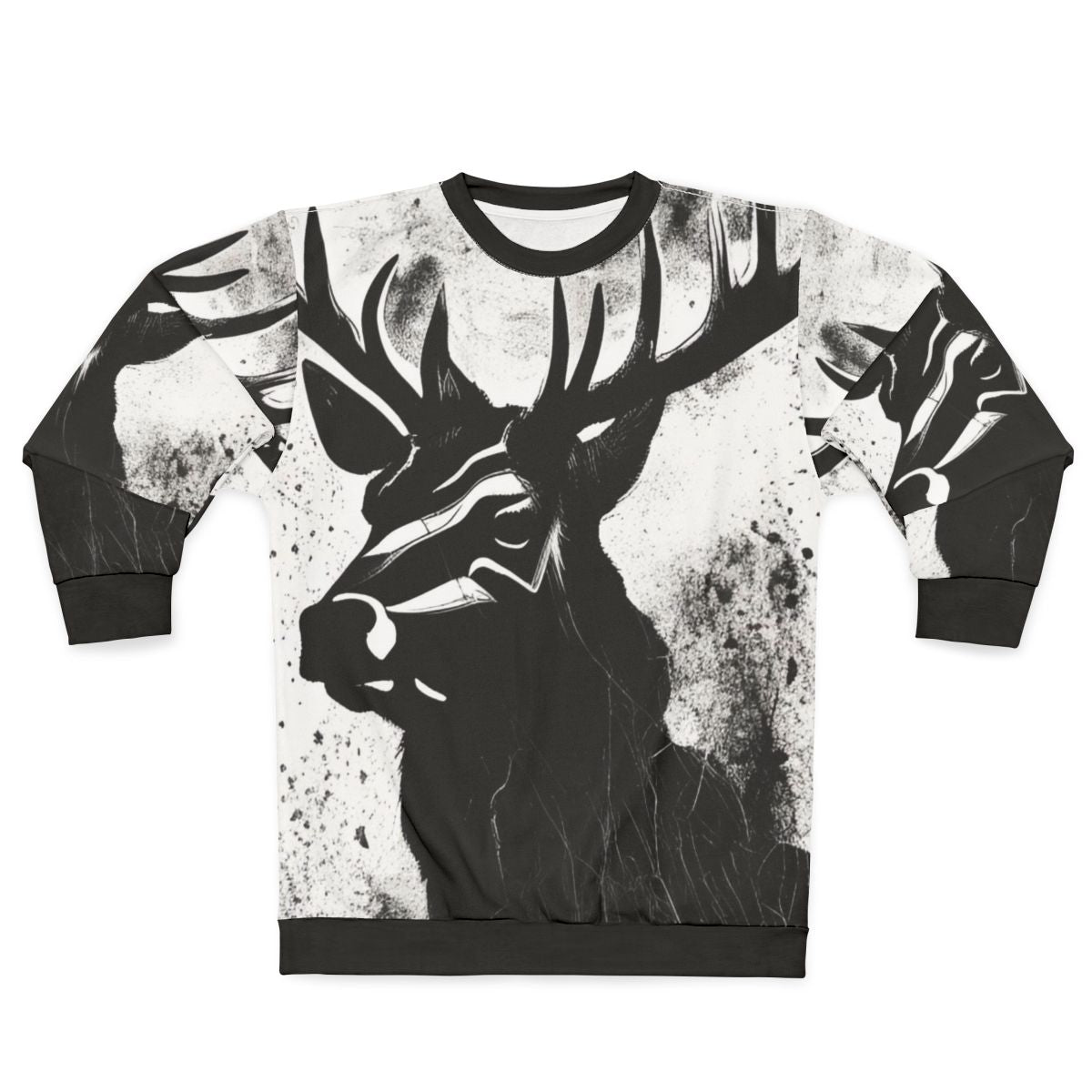 Stag Sweatshirt with Mythical Deer Graphic