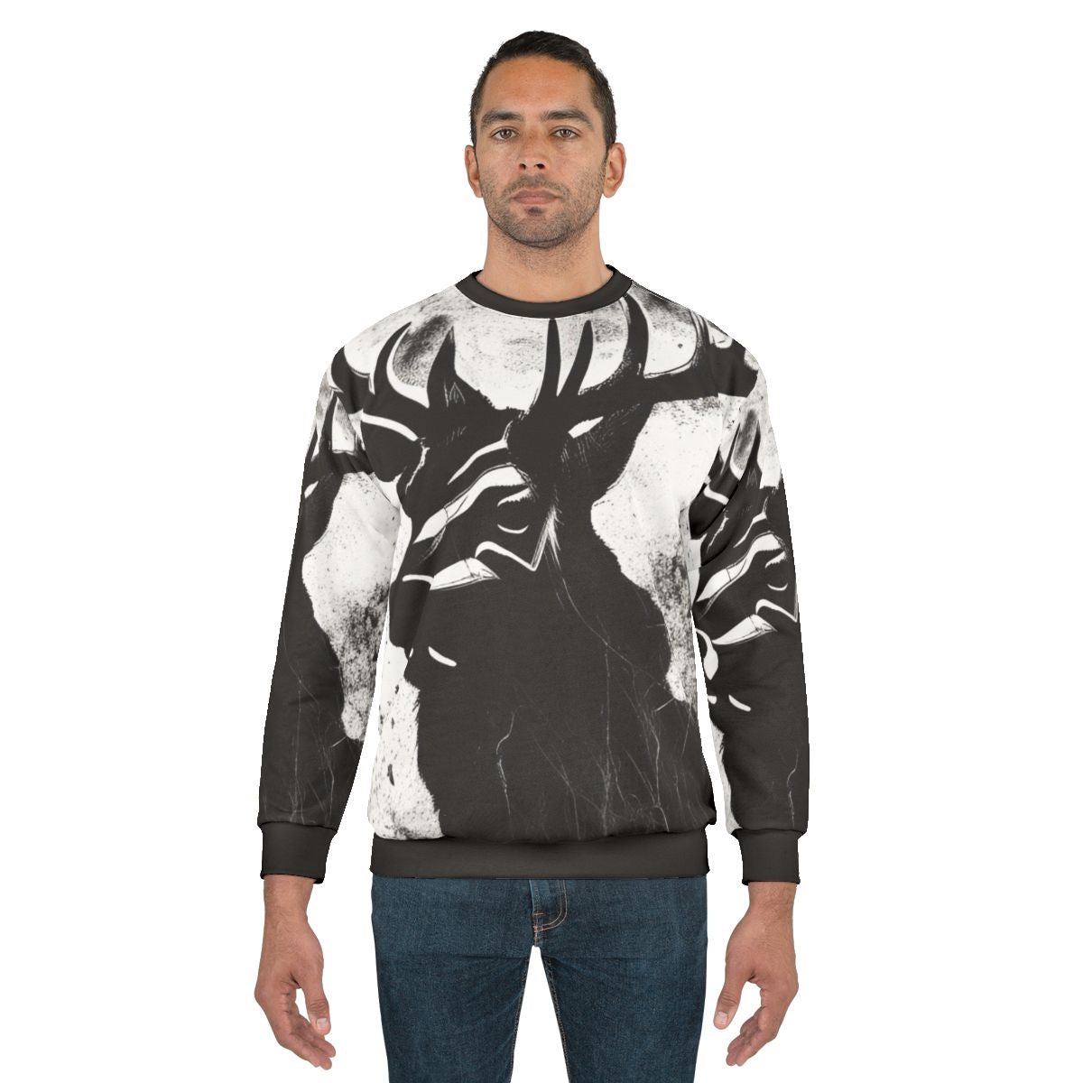 Stag Sweatshirt with Mythical Deer Graphic