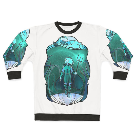 Stained glass Poseidon Greek mythology sweatshirt