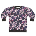 Sakura galaxy pattern sweatshirt with floral and starry designs