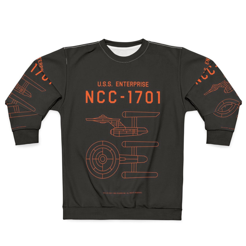 Vintage Star Trek USS Enterprise NCC-1701 Schematic Sweatshirt