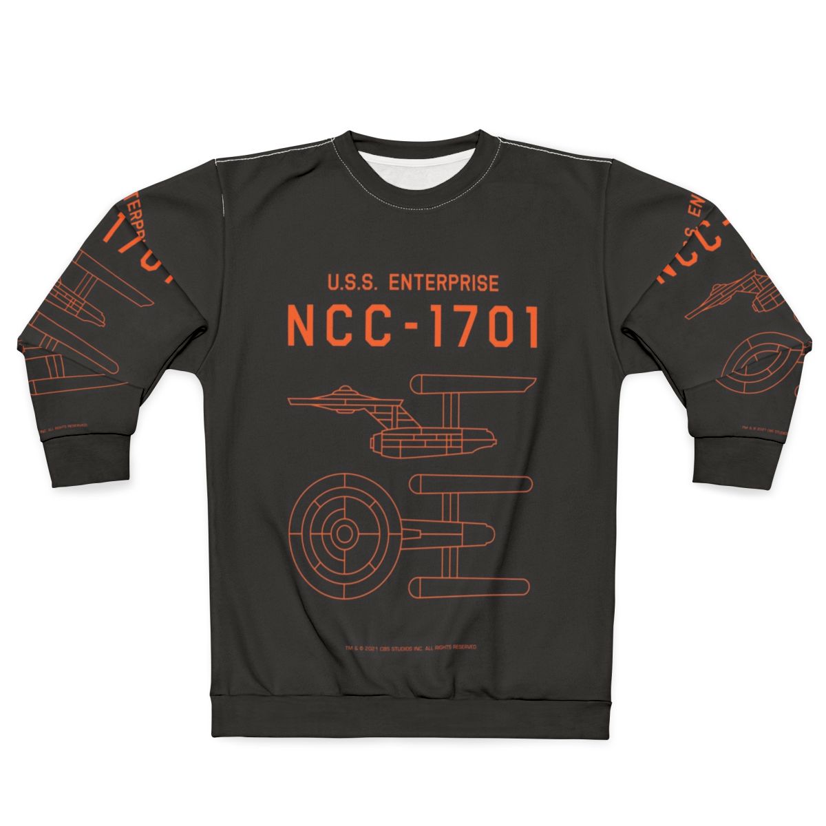 Vintage Star Trek USS Enterprise NCC-1701 Schematic Sweatshirt
