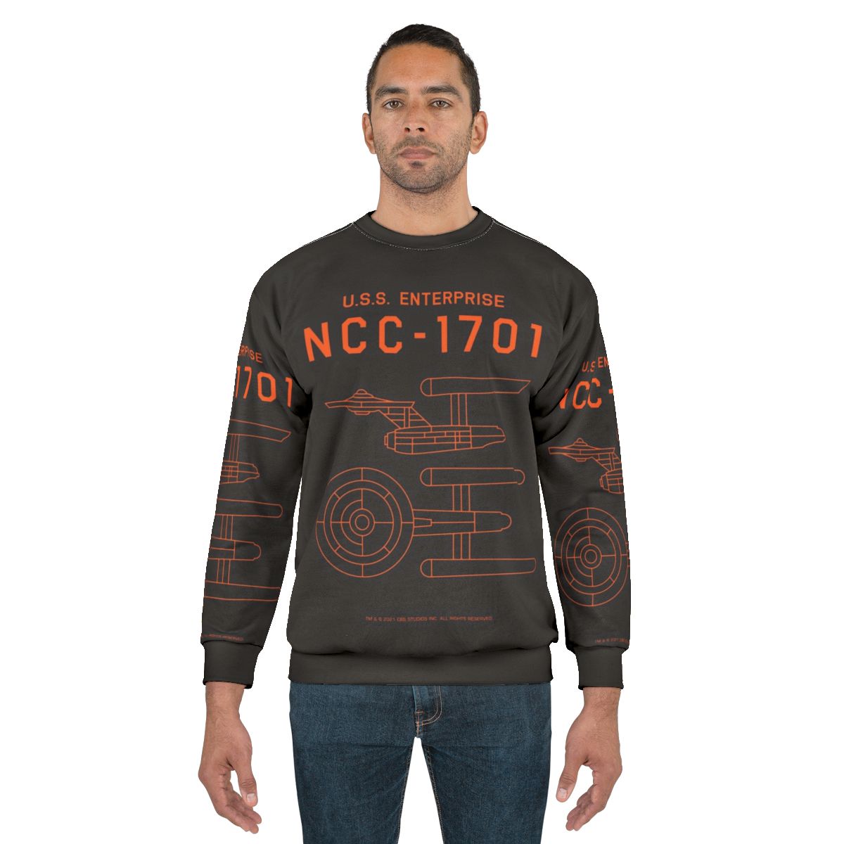 Vintage Star Trek USS Enterprise NCC-1701 Schematic Sweatshirt
