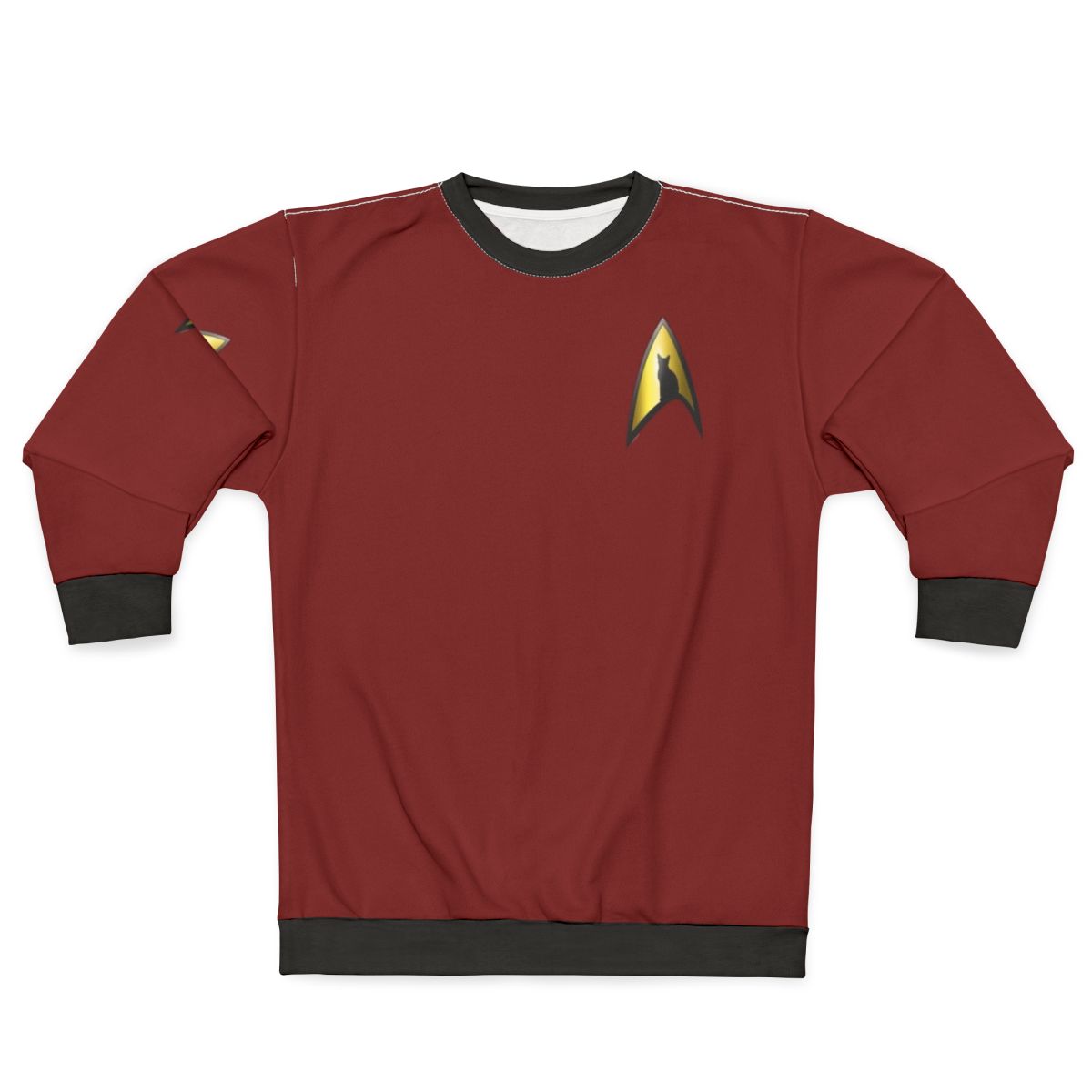 Star Trek Cat Sweatshirt with Starfleet Silhouette Logo
