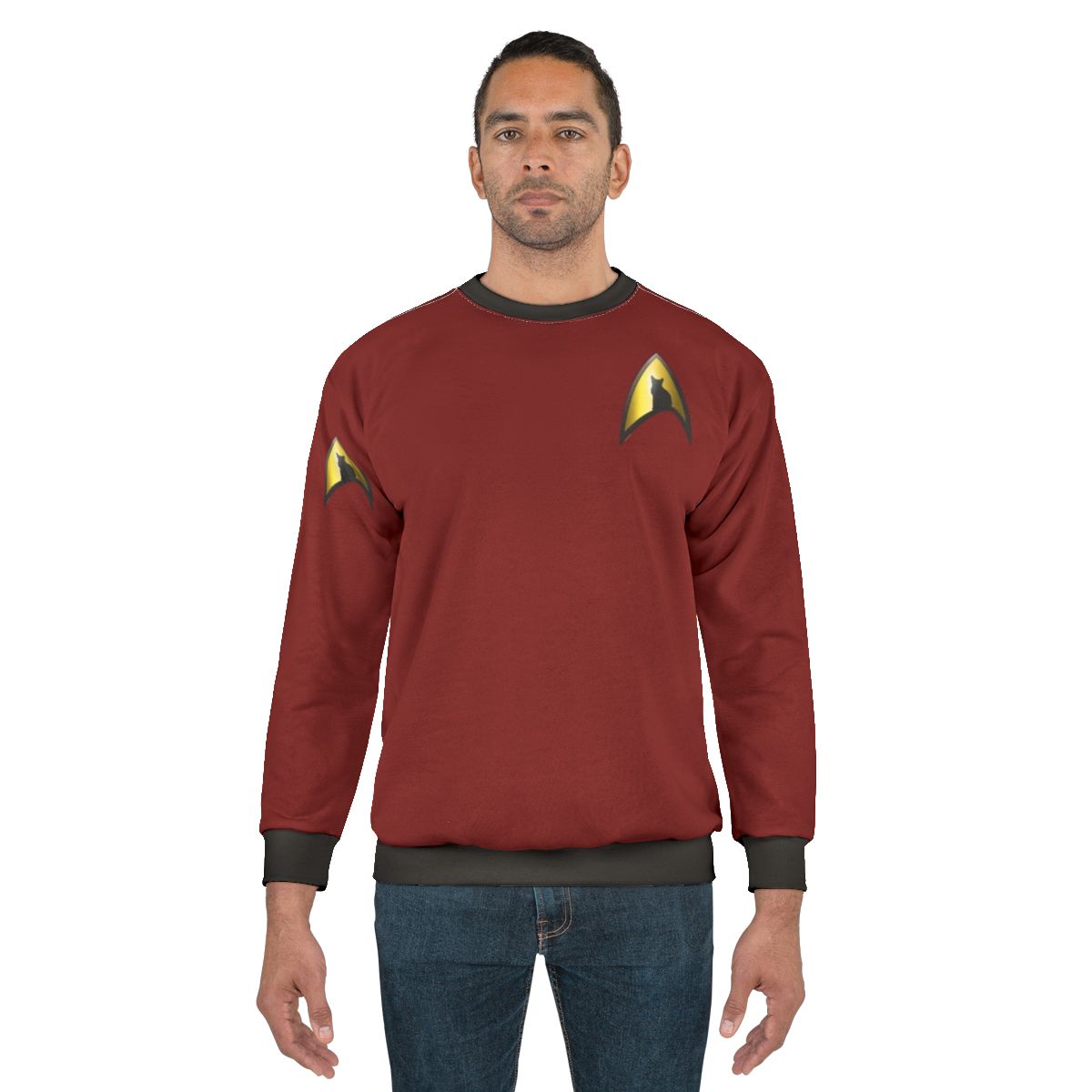Star Trek Cat Sweatshirt with Starfleet Silhouette Logo
