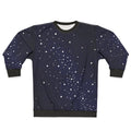 Starry night sky sweatshirt with galactic stars and milky way