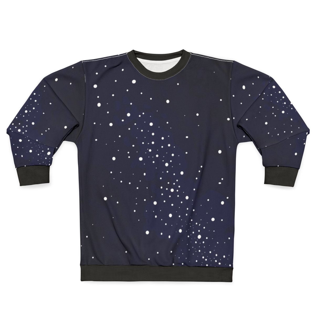Starry night sky sweatshirt with galactic stars and milky way