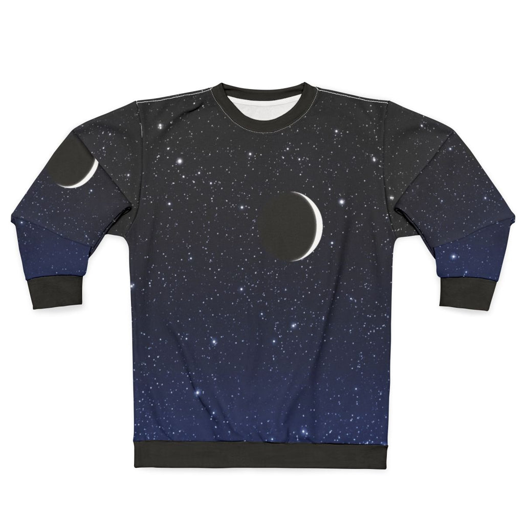 Celestial starry night blue to black sweatshirt