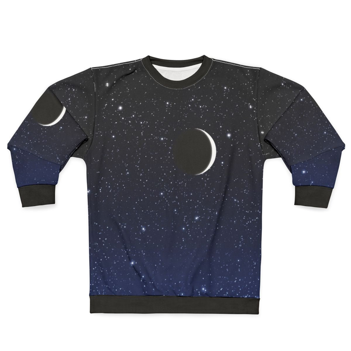 Celestial starry night blue to black sweatshirt