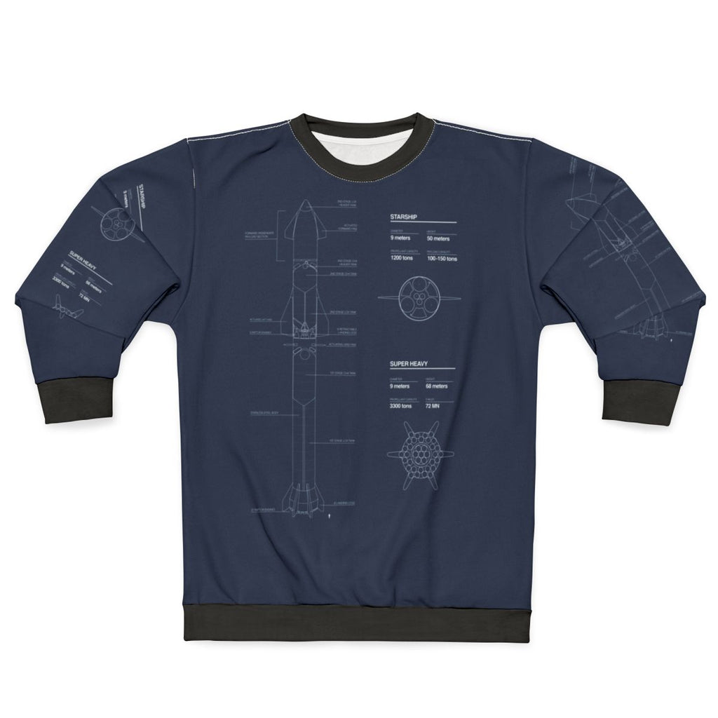 Starship SpaceX Blueprint Sweatshirt