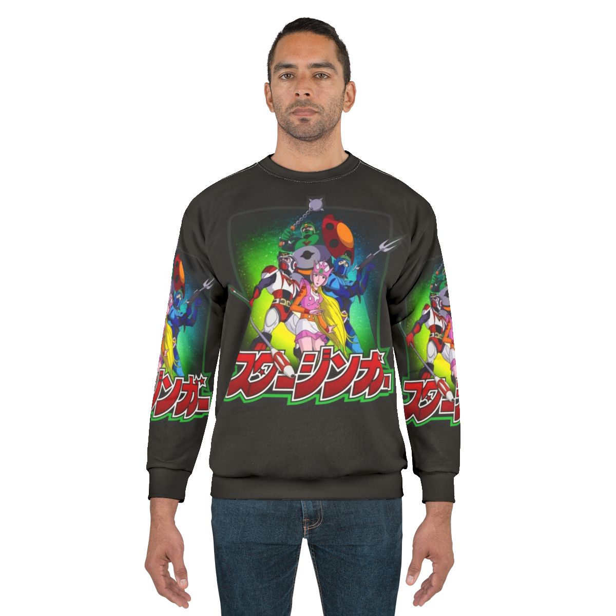 Starzinger anime sweatshirt, retro 80s cartoon merchandise