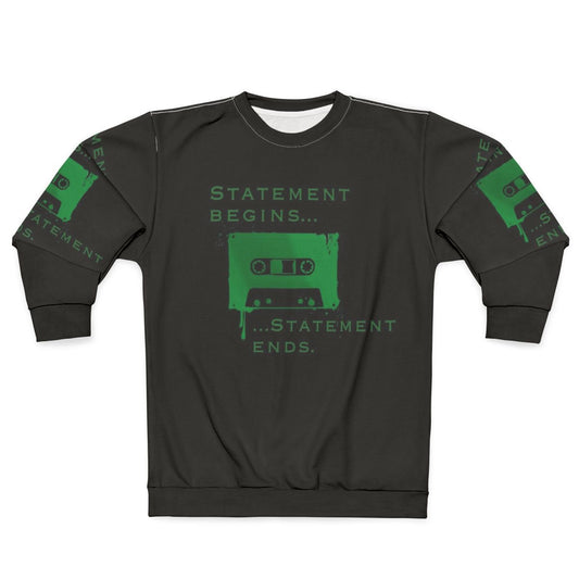 Spooky statement sweatshirt with dark academia and horror design