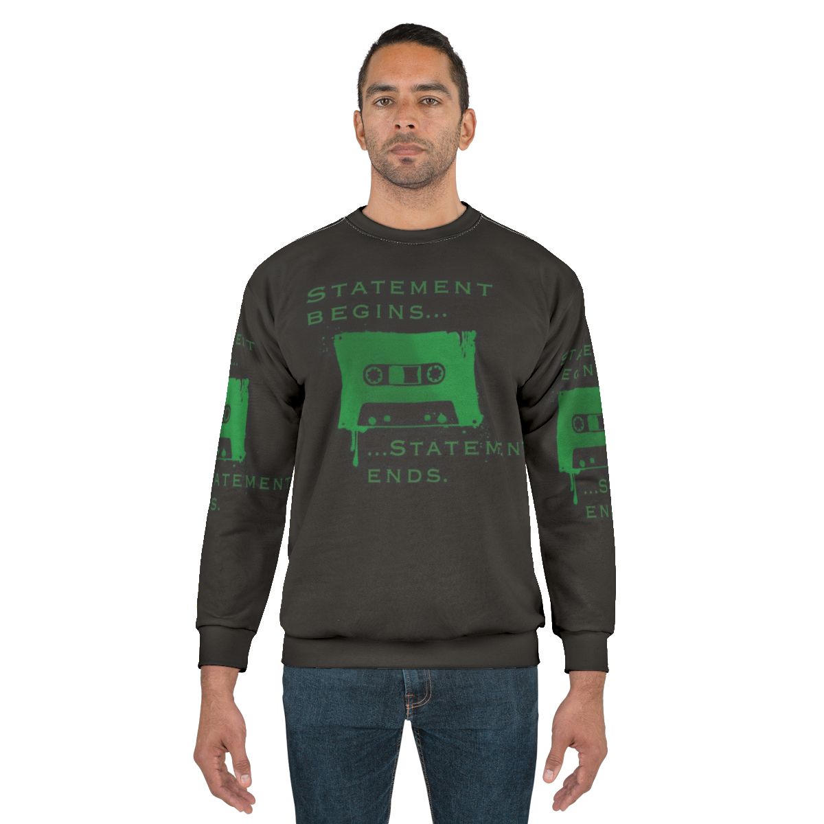 Spooky statement sweatshirt with dark academia and horror design