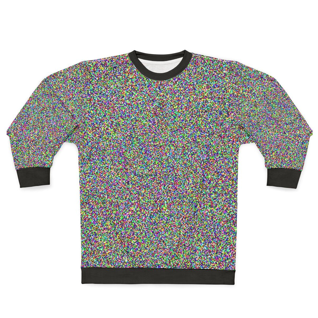Retro white noise sweatshirt with glitch design