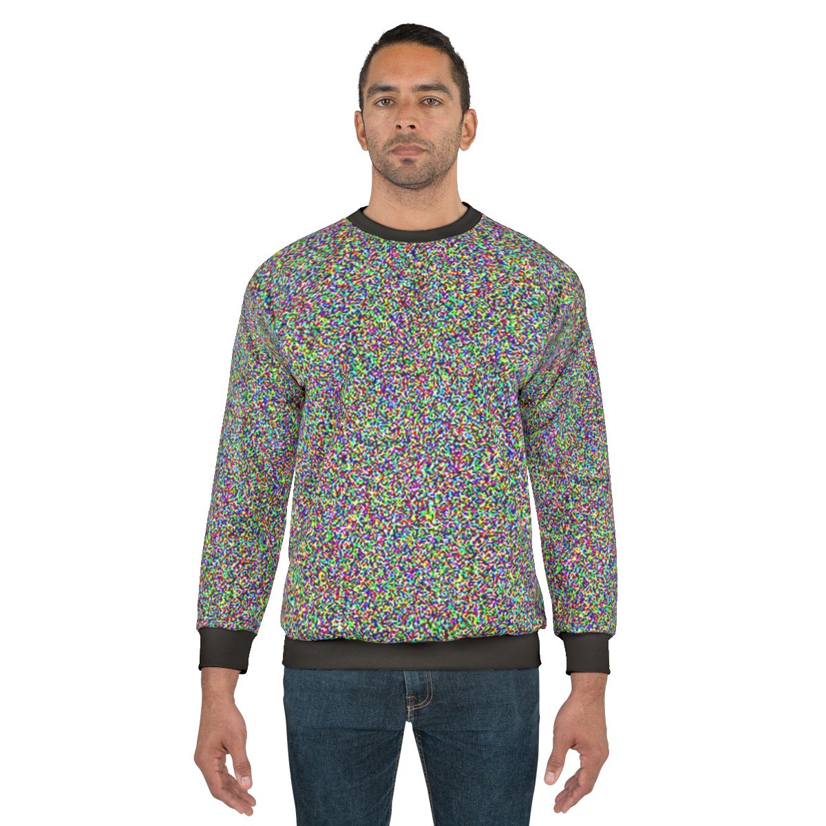 Retro white noise sweatshirt with glitch design