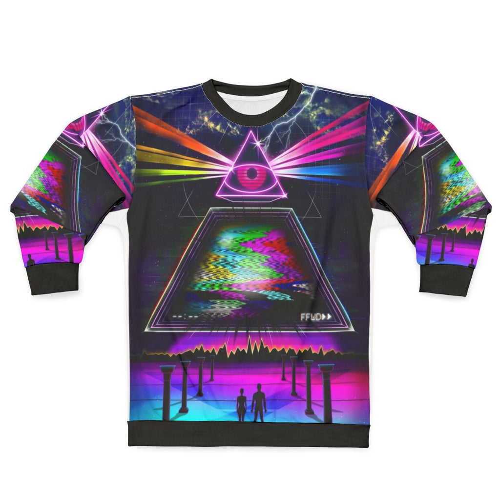 Retro synthwave futuristic space sweatshirt