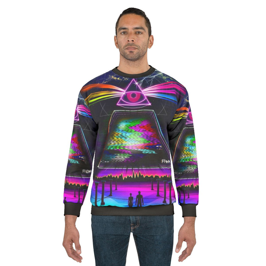 Retro synthwave futuristic space sweatshirt