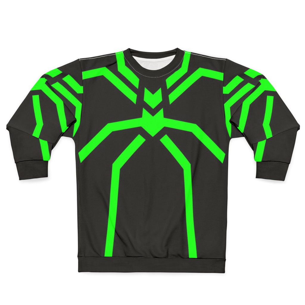 Stealth Spider Green Sweatshirt - Superhero Inspired Apparel