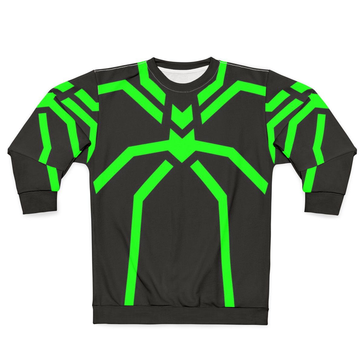 Stealth Spider Green Sweatshirt - Superhero Inspired Apparel