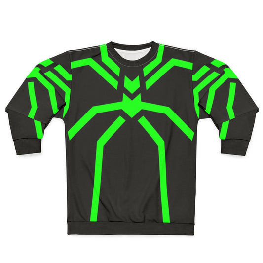 Stealth Spider Green Sweatshirt - Superhero Inspired Apparel
