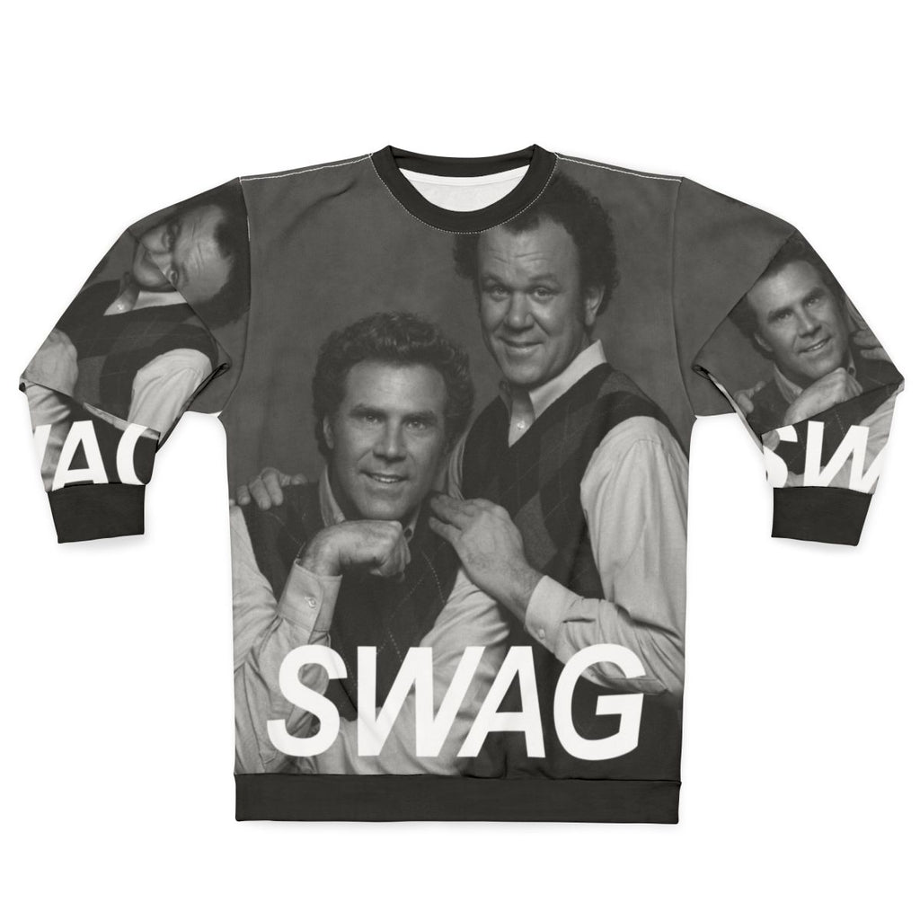 Step Brothers movie themed sweatshirt with a graphic portrait of Will Ferrell and John C. Reilly