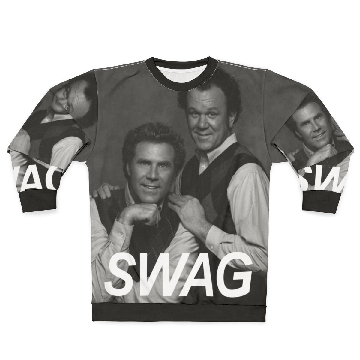 Step Brothers movie themed sweatshirt with a graphic portrait of Will Ferrell and John C. Reilly