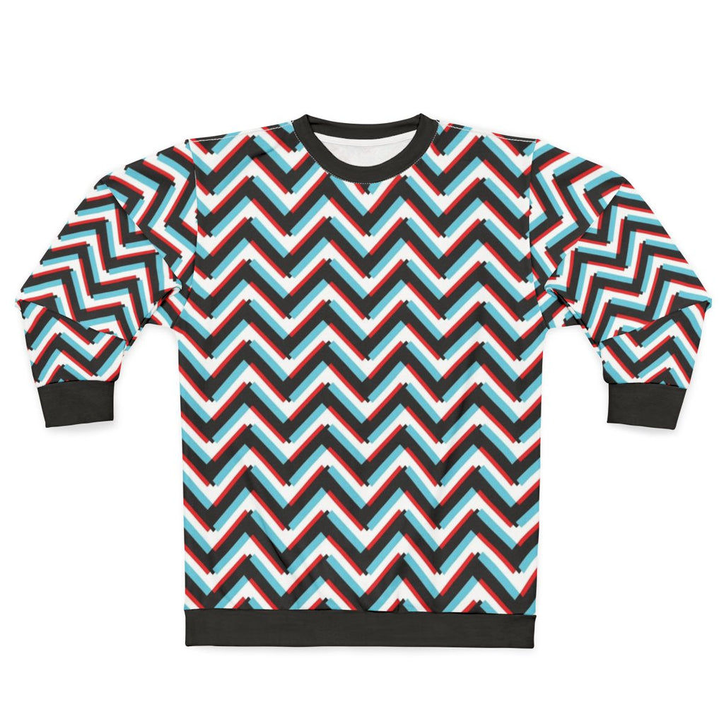 Stereoscopic chevron zig zag graphic print sweatshirt