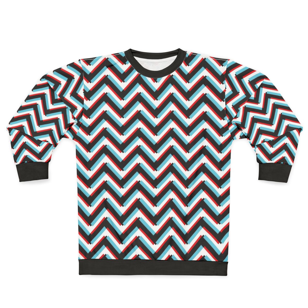 Stereoscopic chevron zig zag graphic print sweatshirt