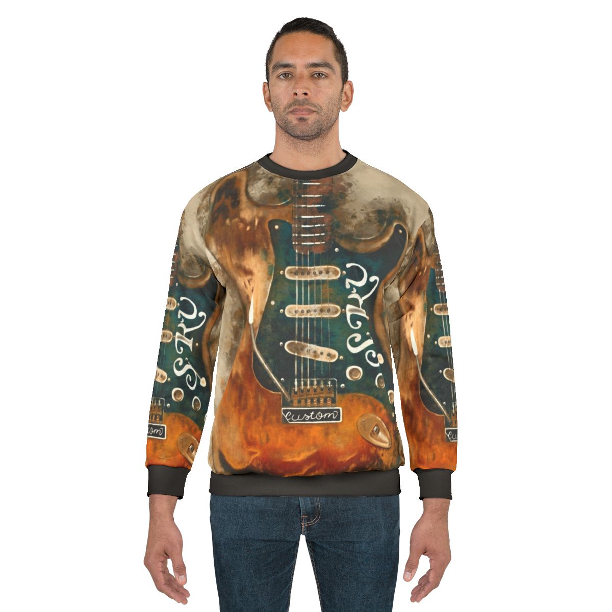 Stevie Ray Vaughan Electric Guitar Watercolor Sweatshirt